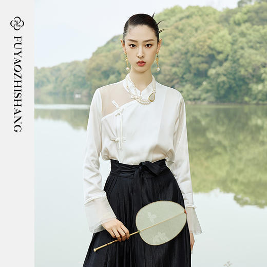 IWY/扶摇系列 夏季肌理感流苏盘扣衬衫半身裙23FYB144 商品图4