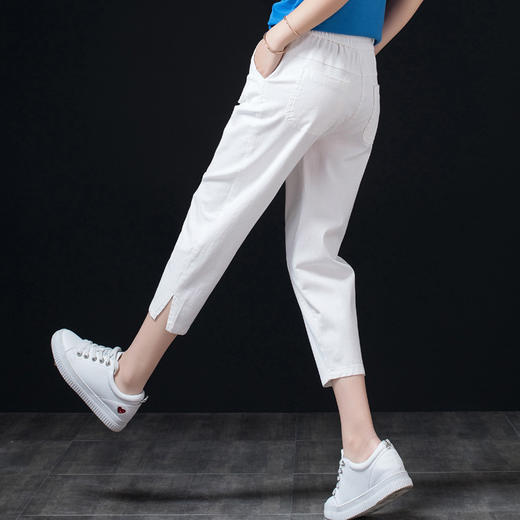 胖妹妹夏新薄款，潮高腰宽松七分牛仔裤哈伦老爹萝卜裤S21S886 商品图2