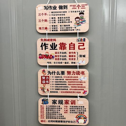家训家规挂牌给孩子立规矩生日礼物8-18岁房间创意学习挂件免打孔 商品图7