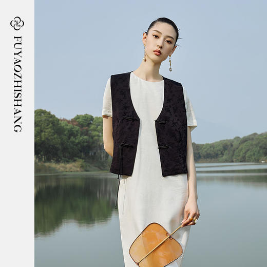 IWY/扶摇系列 夏季复古提花新中式马甲23FYV146 商品图2