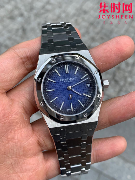 钛合金版本 ZF爱彼皇家橡树系列15202IP烟熏蓝珠光面 皇家橡树15202钛壳 超轻！男士腕表 表径39mm 小手腕福音 商品图0