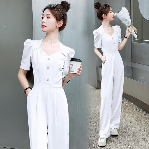 新款夏装时尚休闲潮流气质清新通勒港风拼接设计连体裤HMQY2779-1 商品图8