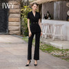 IWY/高级感阔腿裤西装套装女气场强大职业装金属两粒扣黑色西服正装CP1819 商品缩略图1