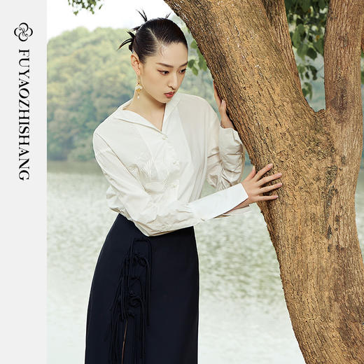 IWY/扶摇系列 夏季国风刺绣轻薄衬衫23FYB160 商品图4