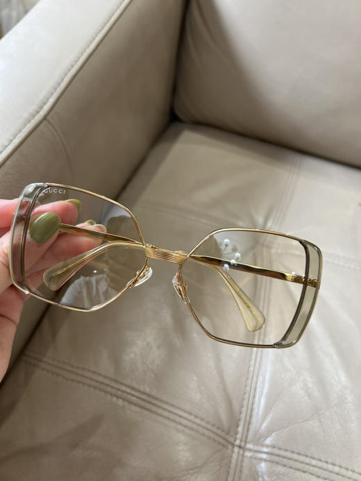 圆正尾货 GG蝴蝶造型 通透鹅黄色 凹造型 防晒 显脸小 太阳镜 商品图9