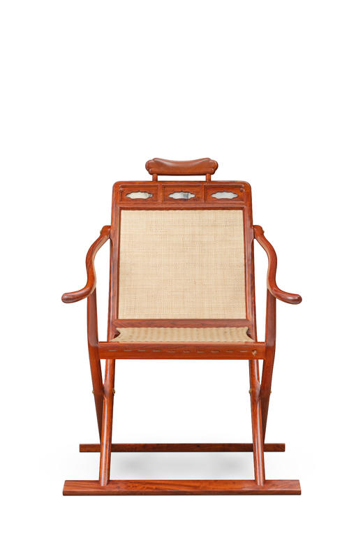 红桥红  家具严选  缅甸花梨（大果紫檀）【嘉木堂 编藤云石 春宫椅】醉翁椅 商品图0