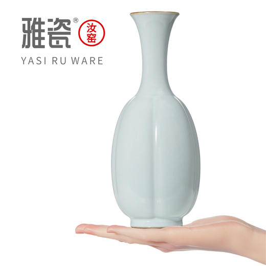 汝窑瓜棱瓶 花瓶 花器 商品图2