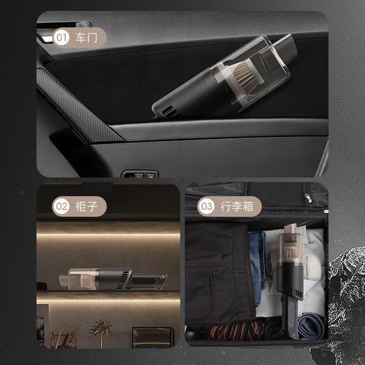 【车上狼人的必备良器】强吸力，无线便携，不限车家两用。吸走车内每一寸灰尘，让你的旅程更加纯净。 商品图1