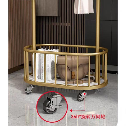 带轮可移动衣帽架卧室落地挂衣架加粗北欧轻奢家用衣服收纳架子 商品图6