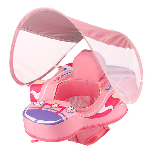 【免充气的飞机坐圈 可仰可趴】Swimbobo婴儿免充气飞机座圈透气防闷遮阳篷 加厚浮力支撑 更平稳 防侧翻 可折叠靠背 易收纳 商品图5