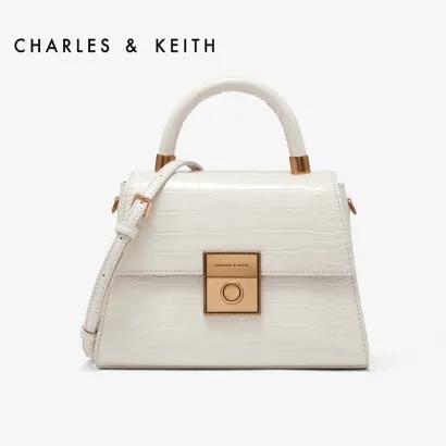 【包邮直发】CHARLES＆KEITH 女士锁扣饰压纹小号手提包 商品图0