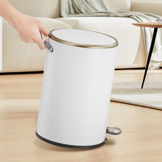 【6F】多样屋垃圾桶脚踩开盖垃圾桶厨房客厅卫生间带盖家用大号不锈钢垃圾桶 商品图0
