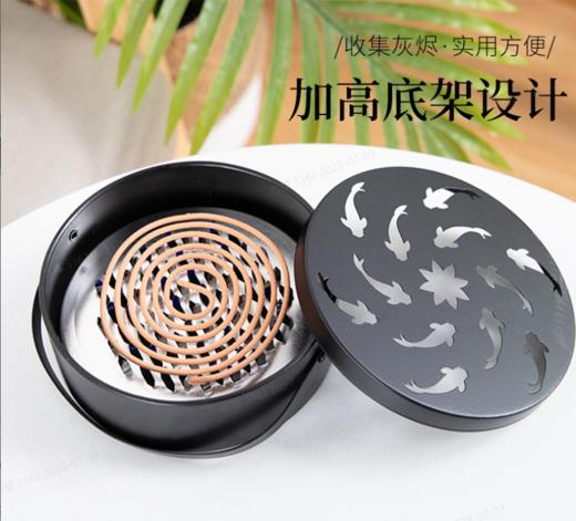 【必备家居用品！蚊香托盘】采用优质不锈钢材料，防火架子设计，安全又方便。盖子设计防止灰尘和异味侵入，保持空气清新，时尚新款。 商品图3