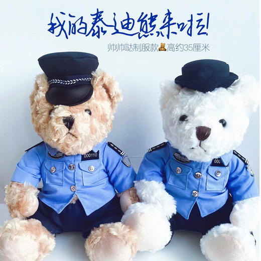 帅帅哒泰迪熊制服款（高约35厘米）（支持定制） 商品图0