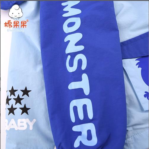 棉果果春秋男童连帽长袖风衣外套内里水晶绒M312130318485 商品图2