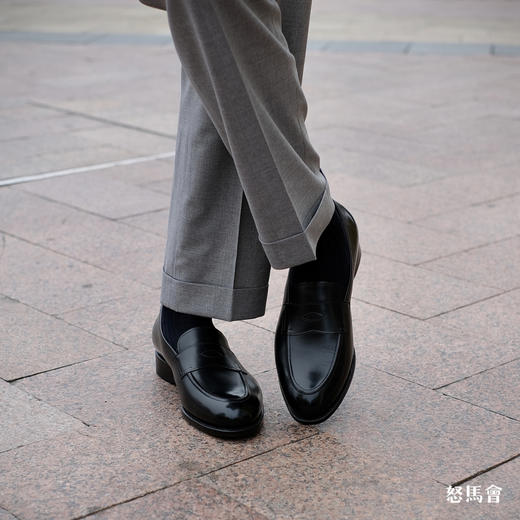 PICCADILLY 手工固特异意大利Bonaudo小牛皮黑色便士乐福鞋 商品图6