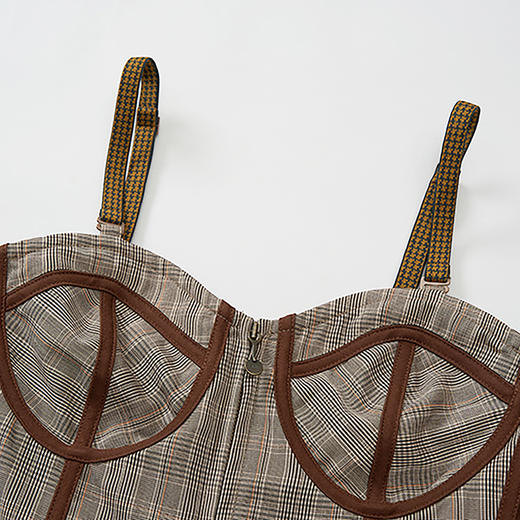 谜底复古休闲裤2023秋新款胸衣式拼接设计感连体长裤女233MK1011 商品图3