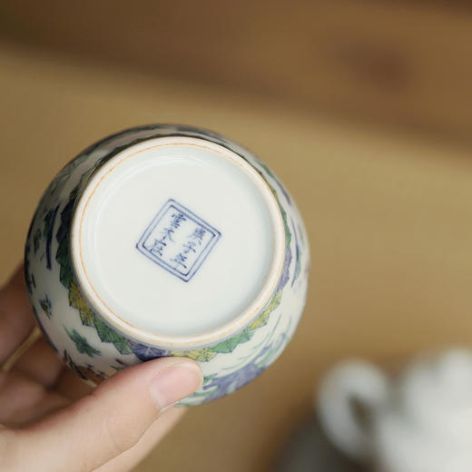 景德镇云木在 斗彩觅食图小茶仓/0345 手绘陶瓷茶叶罐小储存罐 商品图7