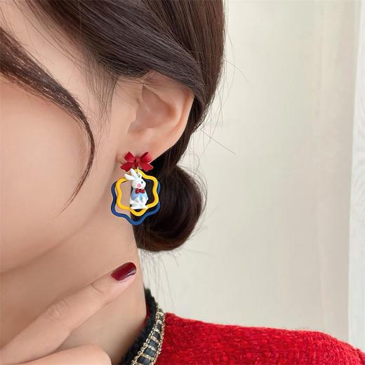 S925银针可爱蝴蝶结兔子耳钉甜美软萌耳饰抖音爆款耳环女潮流学生 商品图3