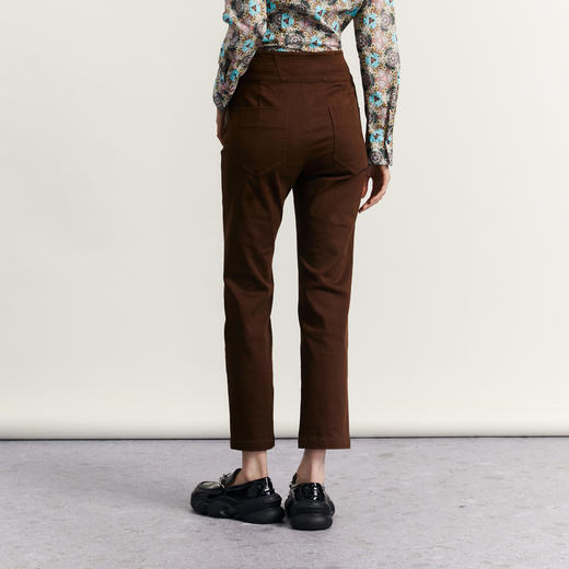 谜底百搭直筒裤女2023秋新款复古修身高腰休闲裤九分裤233MK1036 商品图2