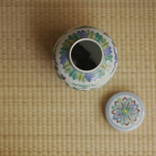 景德镇云木在 拟成化斗彩夔龙小茶仓 手绘陶瓷茶叶罐小储存罐 商品图7