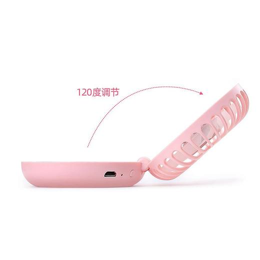 新款迷你电风扇led补妆灯折叠小风扇手持便携式usb美妆镜充电风扇 商品图4