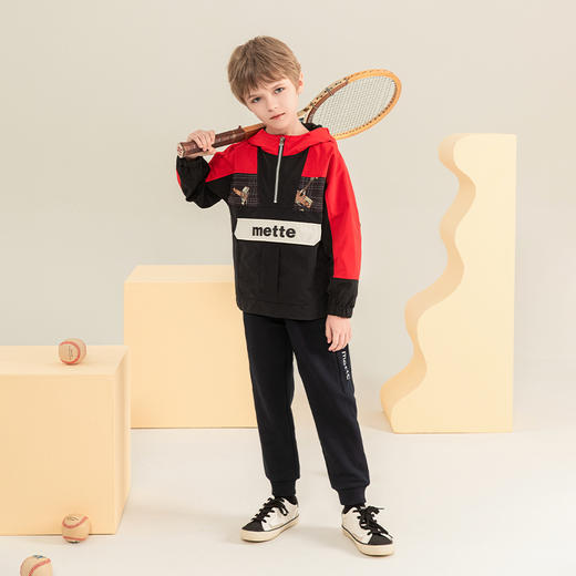 mettekids男童裤子2023秋季新款童装束脚裤儿童运动休闲纯棉长裤 商品图1