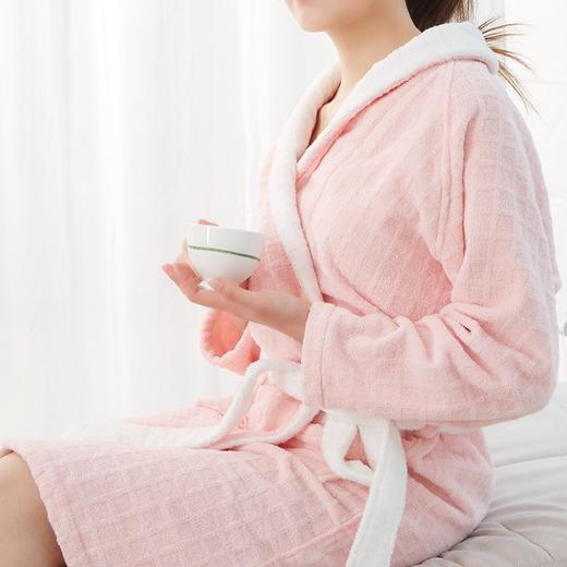 【6F】多样屋浴袍抑菌全棉吸水纯棉抑菌毛巾料家居睡袍浴衣情侣浴袍莫兰迪 商品图1