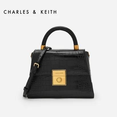 【包邮直发】CHARLES＆KEITH 女士锁扣饰压纹小号手提包 商品图1