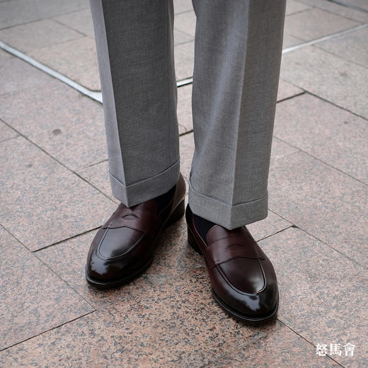 PICCADILLY 手工固特异意大利Bonaudo小牛皮酒红渐变色便士乐福鞋 商品图5