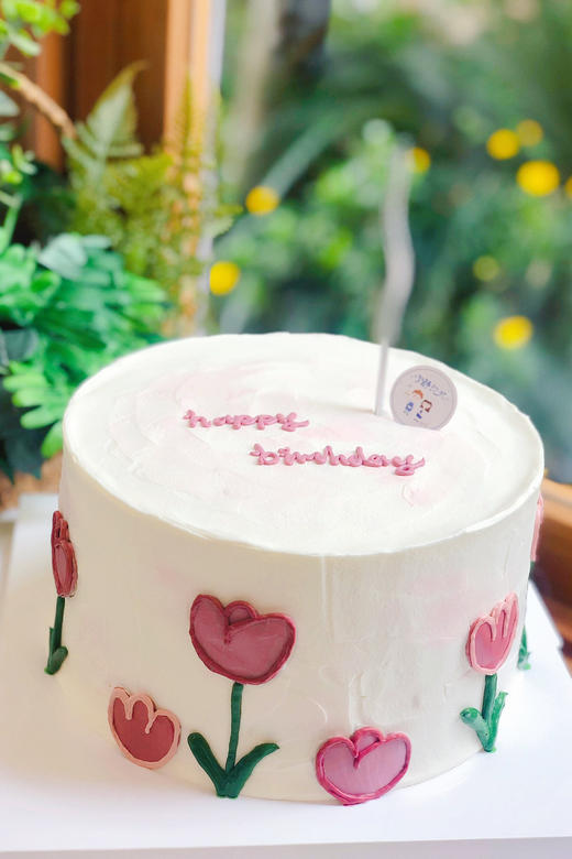 手绘郁金香奶油蛋糕 下单前请仔细阅读商品详情 商品图1