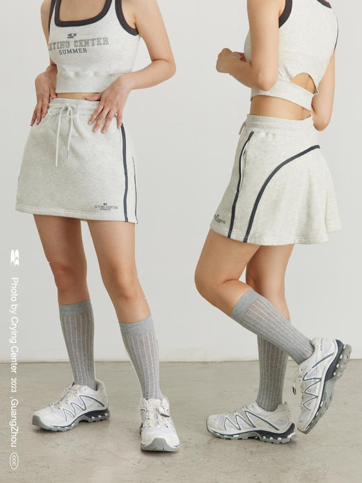 CryingCenter 燕麦灰复古绿 美式运动短裙网球裙裤 哭喊中心 商品图0