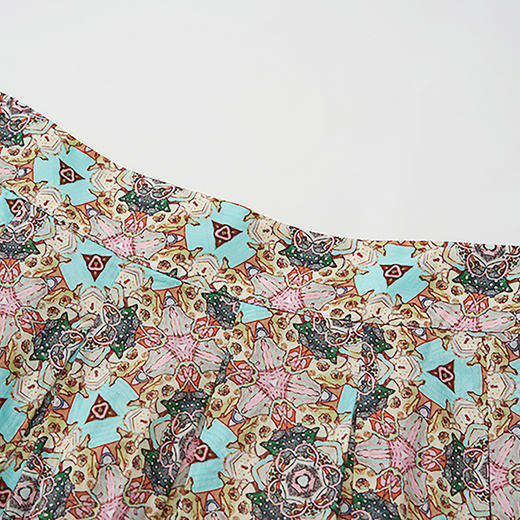 谜底文艺花色半裙2023秋新款复古浪漫棉质百褶A型半身裙233MB1043 商品图3