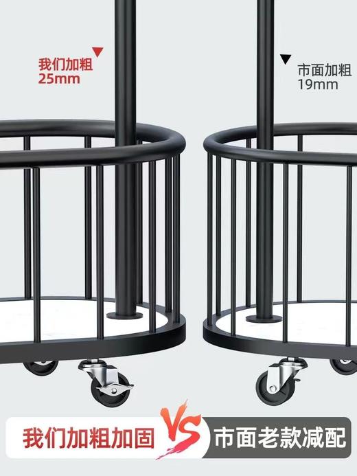 带轮可移动衣帽架卧室落地挂衣架加粗北欧轻奢家用衣服收纳架子 商品图4