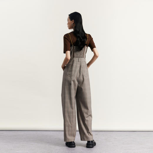 谜底复古休闲裤2023秋新款胸衣式拼接设计感连体长裤女233MK1011 商品图2