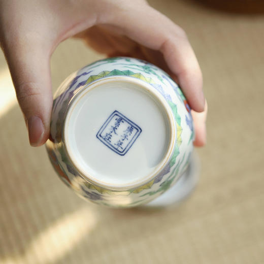 景德镇云木在 拟成化斗彩夔龙小茶仓 手绘陶瓷茶叶罐小储存罐 商品图4