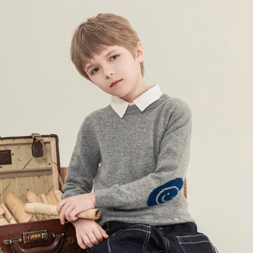 mettekids儿童羊绒衫2023秋季新款女童针织打底衫男童休闲毛衣 商品图3