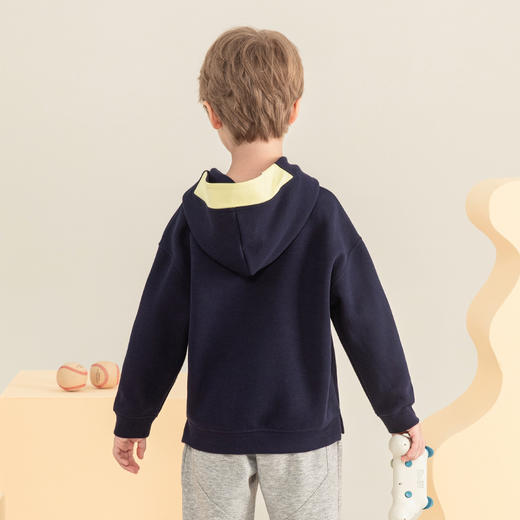 mettekids男童连帽卫衣2023秋季新款童装儿童休闲帅气长袖上衣 商品图3