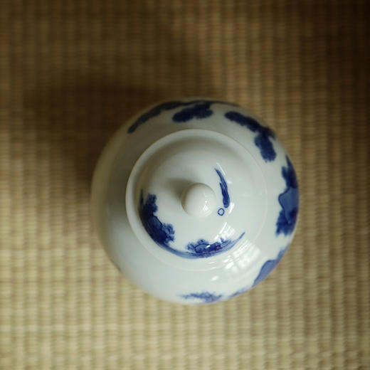 景德镇云木在青花抱琴来茶仓/0245 手绘陶瓷茶叶罐小储存罐 商品图4