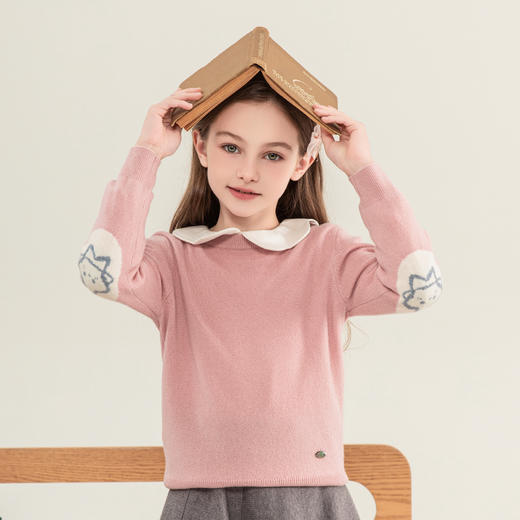 mettekids儿童羊绒衫2023秋季新款女童针织打底衫男童休闲毛衣 商品图1