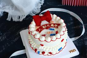 入职周年庆蛋糕-翻糖蝴蝶结（下单时备注年限）