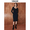 VIMAGE纬漫纪秋季新款纯色气质连衣裙V2007608 商品缩略图1