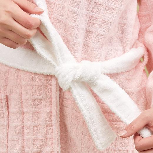 【6F】多样屋浴袍抑菌全棉吸水纯棉抑菌毛巾料家居睡袍浴衣情侣浴袍莫兰迪 商品图4