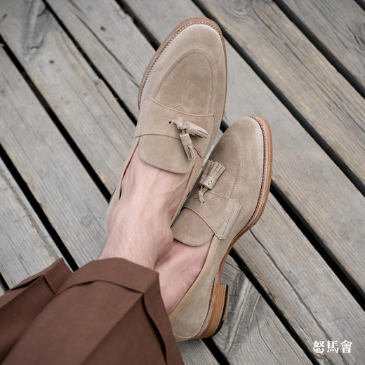 PORTLAND 手工固特异英国小牛绒卡其色流苏乐福鞋 商品图6