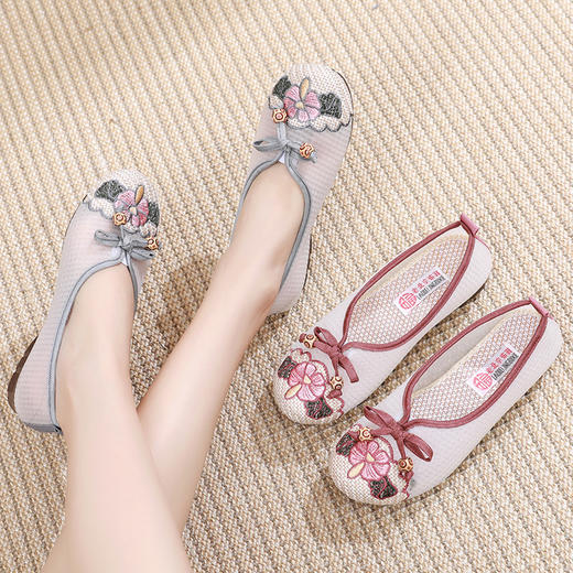 平底古风网纱凉鞋，透气网面绣花鞋民族风汉服鞋MY-S2 商品图3