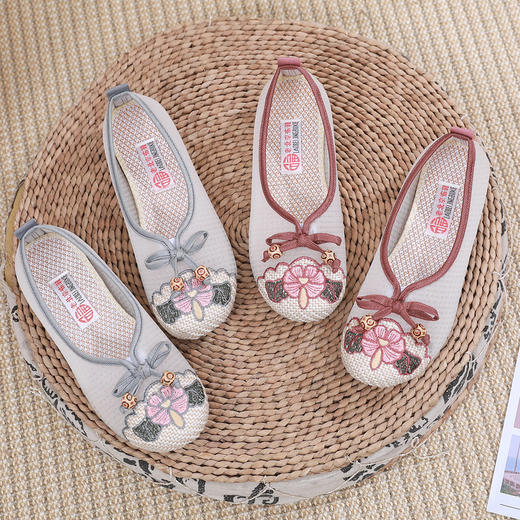 平底古风网纱凉鞋，透气网面绣花鞋民族风汉服鞋MY-S2 商品图2