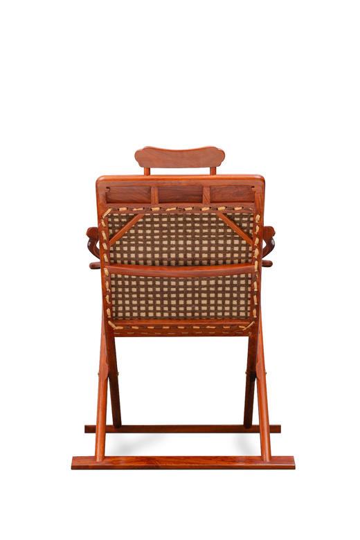 红桥红  家具严选  缅甸花梨（大果紫檀）【嘉木堂 编藤云石 春宫椅】醉翁椅 商品图5