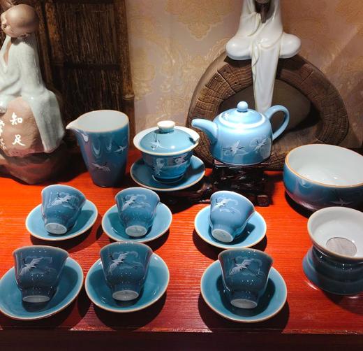 湖蓝釉仙鹤套组 商品图0