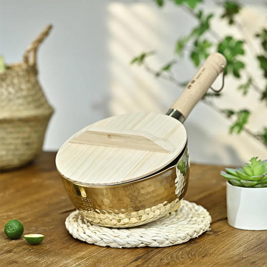 神田钛金双耳雪平锅奶锅辅食锅18cm/20cm 玻璃盖木盖随机发 商品图12