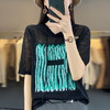 QHJY-JYA02361冰丝透气短袖t恤女打底衫连帽衫夏装新款女外搭薄款上衣针织衫ins 商品缩略图6
